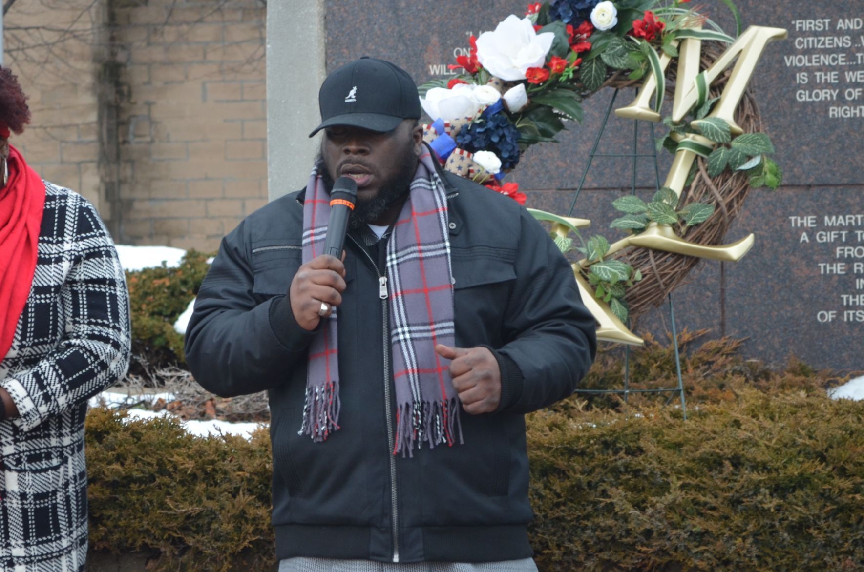 A prayer during the ceremony